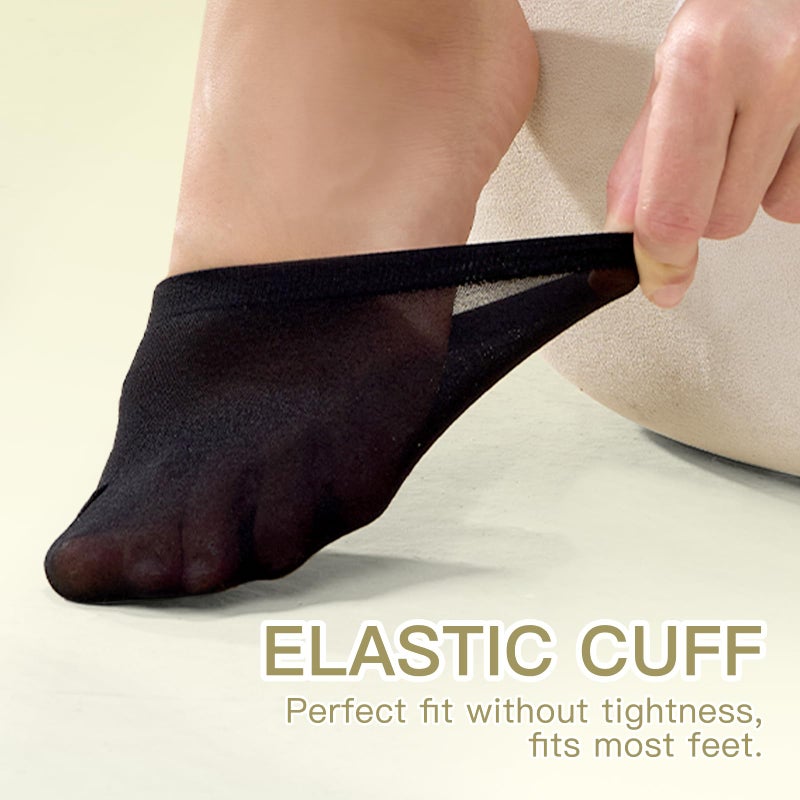 MANZI 6 Pairs Toe Topper Women Socks Half Noshow Seamless Socks(6 Black, One Size) - Image 4